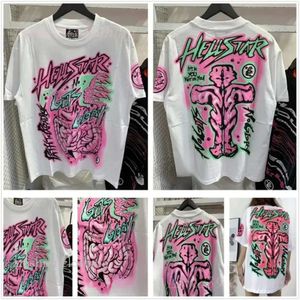 Designer magnetico Hellstar Shirt magliette uomini e donne abiti grafici a tee tessuto hipster fabric di strade graffiti lettering vintage sciolto aderente più dimensioni s-xxxl 856