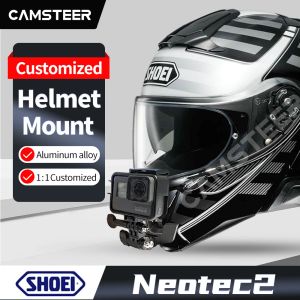 Kameror Shoei Neotec2 Anpassade motorcykelhjälm Chin Mount för GoPro Hero11 10 Insta360 One X3 X2 RS DJI Action Camera Accessories