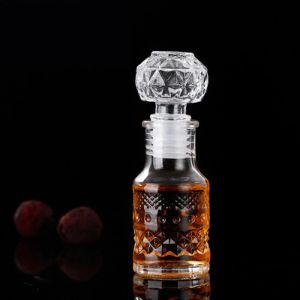 New 50ml Whisky Glass Liquor Bottles For Alcohol Wine French Carved Perfume Jar Storage Container Wedding Fiole En Verre Mariage