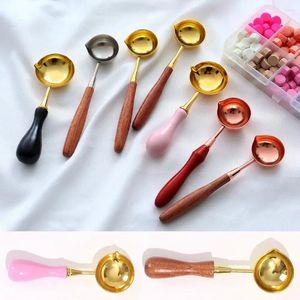 Party Supplies Wax Spoon Trähandtag Vintage DIY Craft For Envelope Wedding Invitation Scrapbook Tätning Smält Stamp Makning Tool