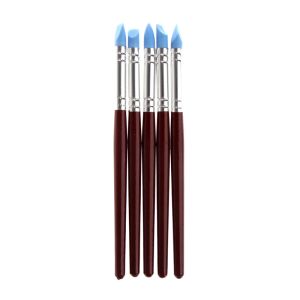 5st Oil Målning Polymer gummi penna vit flytande borst gummi penna mjuk lera trim plast silikon penna
