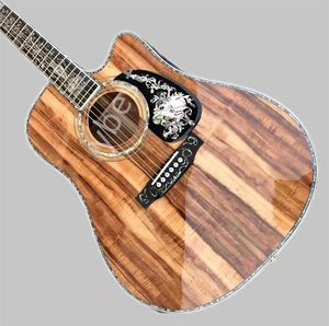 factory best Electric Guitar Custom cut body 40 Fearless Koa wood acoustic guitar hot