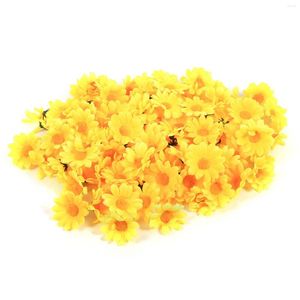 Decorative Flowers 100pcs Artificial Little Daisy Lovely DIY Handcraft Silk For Offices Home Weddings Decoration