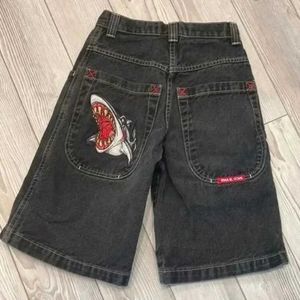 メンズJNCOジーンズショーツレトロゴシックパターンプリントJNCOジーンズデニムショーツスタイルヒップホップバッグサマーメンズビーチジーンズジムショーツ721