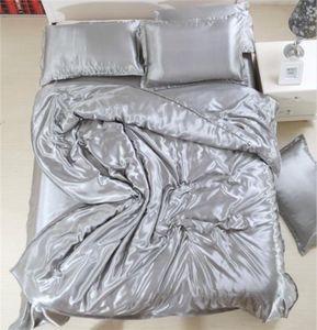 Luxury Pure Satin Silk Bedding Set Single Queen King Size Bed Set Duvet Cover Flat Sheet Pillowcases Comforter Home Textile17993088