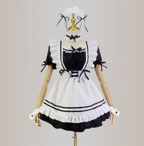 Japoński czarno -biały mężczyzna Codzienna pokojówka słodka sukienka Lolita Duża rozmiar kostiumów kostiumów cosplay2238191