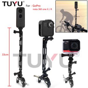 Cameras Aluminum Alloy Motorcycle Bike Ride Shooting Hidden Selfie Portable car holderStick For insta360 One R X Gopro Max Accessories