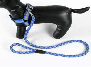 Dog Collars Leashes1 PC Leash Pet Puppy Rope Chain Walking Traction Braided Reflective Harness Supplies1850080