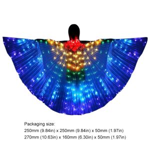 Belly Dance Glow Angel Dance Wing with Sticks Belly Dance Costume Angle Isis Wing for Adults Child for Xmas Carnival Halloween