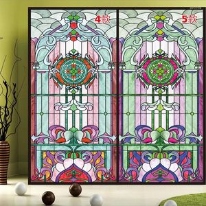 Window Stickers Durable Custom Size Sticker Static Cling Tint-Film Thermal-Insulation Opaque Symmetry Pattern Home-Decor 50cmx100cm