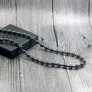 Pendant Necklaces Magnetic hematite 8mm round bead necklace for treating black jewelry for men and women HN023Q