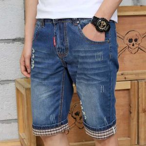 Men's Shorts Knee length mens jeans casual shorts mens summer cotton multi pocket Breeches Cropped shorts outdoor goods beach pants J240409