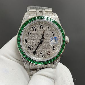 Shiny 2000 Diamonds Mens Watch 41mm Automatisk mekanisk rörelse tittar på Sapphire Watertproof Fashion Business Wristwatch Montre de Luxe för män