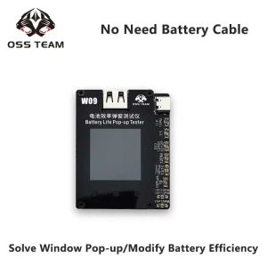 Testador de eficiência da bateria W09PRO para iPhone 11-15 Series não precisam reparar tag Reparo de eficiência da bateria Dados Solve Pop-Up Modify