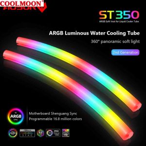 Cooling COOLMOON Hose Tube Water Cooler ARGB Watercooler Tubes DIY Water Cooling 5V 3PIN Lighting Silicone Pipe for Computer Case