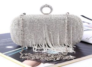 Nuove Rhinestones Women Clutch Borse Diamonds Nappelle Angelli Finger Borse da sera Crystal Wedding Borse Borse Borse 7613487