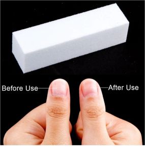 1/10pcs unhas arquivos de unhas blocos de buffer conjunto manicure care os unhas de unhas lixando lixamento polimento de buffers de esponja branca NailFileTools