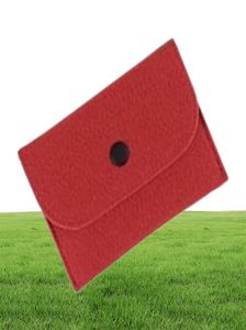 12PCLlot Rectangle Felt Monety torebki Little Zero Portfel mini monety Plain Plain Wallte Drop można dostosować, dodając logo2216750