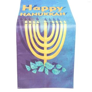 Tischtuch Multifunktions Bankett Blaue Tücher jüdische Chanukah-Dekoration Baumwoll Multifunktionaler Läufer