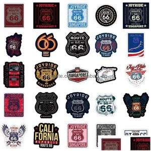 Adesivos para crianças de brinquedo 50pcs Rota retro 66 adesivo The Main Street of America Laptop Lapão Lage Phone Bike Cool Iti Decal Toys Drop D Dhd3u