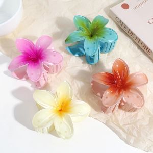 Flower Hair Clips 8cm Hawaiian Vintage Gradient Kolor Shark Clip Strong Hold Pazur dla kobiet grube i cienkie włosy