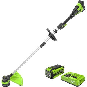 GreenWorks 40Vコードレスストリングトリマーとリーフブロワーコンボキット -  2.0AHバッテリーと充電器が含まれています - 軽量で使いやすい