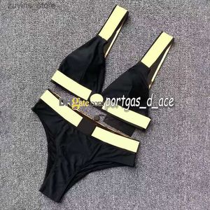 Women's Swimwear Luxury Bikini Set Women Split Swimwear Sexy Deep V Neck Swimsuits Charm Woman Beach Bra Briefs Pool Party Bathing Suit Black Beachwear L49