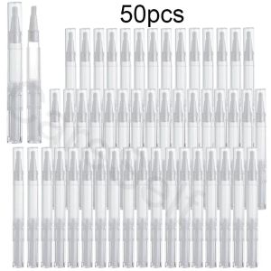 Şişeler 50pcs 3ml Boş tırnak yağı kalemi fırça şeffaf bükülme kütikül yağı kalemi kozmetik konteyner kalem dudak parlatıcı tüp