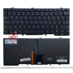 Teclados Novo teclado dos EUA para Dell Latitude 5290 7380 7389 7390 E7390 E7290 E5290 Teclado de laptop Luz de fundo