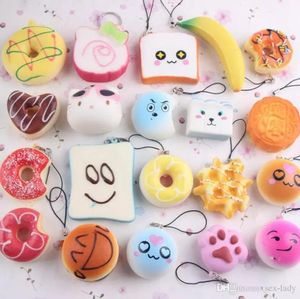 Ganzes Kawaii Squishy Rilakkuma Donut weiche Squishies süße Telefon -Gurte Tasche Zauber langsam aufsteigende Squishies Jumbo Brötchen Telefone charm8401812