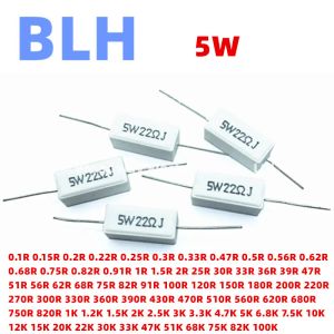 10st 5W 5% keramisk cementkraftsmotstånd 1.2K 1,5K 2K 2,5K 3K 3,3K 4,7K 5K 6.8K 7.5K 10K 12K 15K 20K 22K 30K 33K 47K