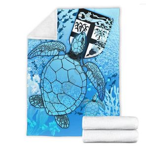 Filtar Fiji Filt - Ocean Life Sherpa Plush Velvet Warm Sheet Cartoon Office Nap 3D Printed Fleece