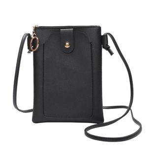 Solid PU skórzany wodoodporny telefon komórkowy torebka moneta moda Kobiety studenci Crossbody Torby telefonu komórkowego torebka telefoniczna