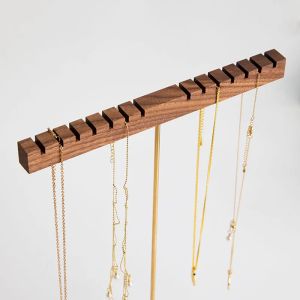 Organizzatore di gioielli in legno Organizzatore a T-barra per esercitazioni per la collana di gioielli Collana Porta del supporto per portata di magazzino