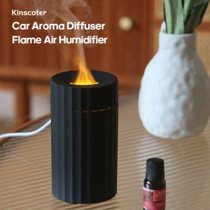 Flame powietrza nawilżacza aromaterapia olejku eteryczna dyfuzor samochodowy oczyszczacza powietrza ultradźwiękowego mgły opryskiwacz mgły na pulpit w sypialni samochodowej