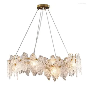 Chandeliers Wavy Copper Color Chandelier For Living Room Study Bedroom Light Luxury Lustre Suspension Luminaire