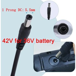 42V 2A 5A Universal Charger 1 Prong for 36V 10S Lithium Battery Compatible with Most Brands with 5.5mm DC Plug