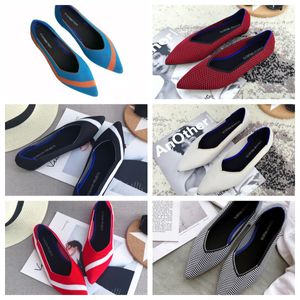 New Luxury Flat bottomed pointed ballet black white soft soled knitted maternity womens boat shoe casual and comfortable