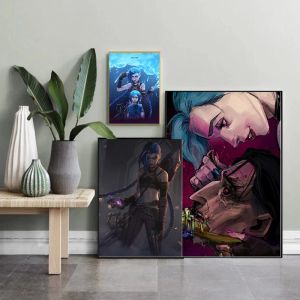 Game League of Legends Das animierte Drama Arcane Jinx Leinwand Malplakat und Druckwandkunst für Schlafzimmer -Spielzimmerdekoration