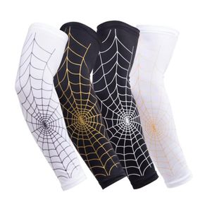 Sports Elbow Pads Running Cycling Arm Warmer UV Protection Basketball Spider Web Arm Sleeve Nonslip Cykelarm Cover LJJZ769037499