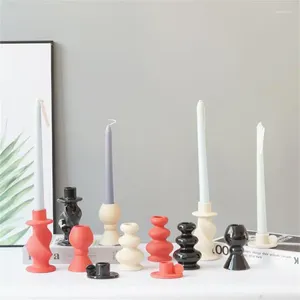 Titulares de velas Creme titular Candlestick Nórdico Tabela Centerpieces Ornamentos Stand Home Wedding Decoration