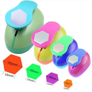 Borstar gratis fartyg Hexagon Hole Punch Geometry Craft Scrapbook Paper Puncher Graph Shaped Punches Children Easy Cutting Tool