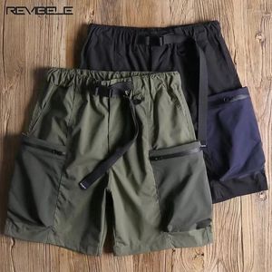 Calça masculina secagem rápida Shorts harajuku casual solto de cinco pontos Vintage Multi-bolso de verão calças curtas de verão