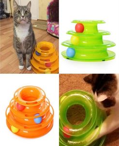 Three Levels Tower Tracks Disc Cat Pet Toy Intelligence Amusement Rides Shelf G9555411841