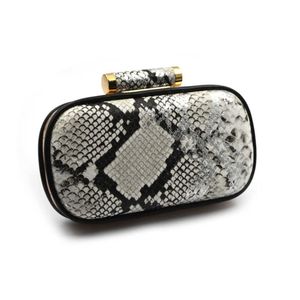 2023 New Fashionable and Personalized Black and White Snake Pattern PU Bag Small Square Bag Handbag Single Shoulder Bag Crossbody Bag 240409