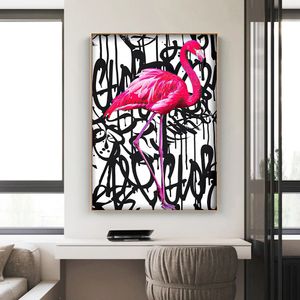 Graffiti Ostrich Wall Art Poster Abstract Animal Mural Modern Home Decor Canvas Painting Picture Prints Living Room Decoration