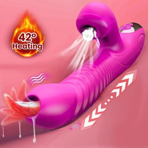 Poderoso impulso vibrador clitóris feminino otário otário estimulador g de língua lambendo o vibrador para mulheres brinquedo sexual para mulheres 240403