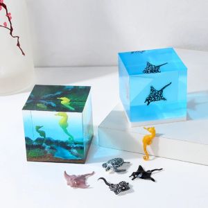 Seahorse Balık Modeli Reçine Dolgulu Model Epoksi Reçine Kalıp 3D Minyatür Peyzaj Aksesuarları Zanaat DIY Mücevher Yapımı