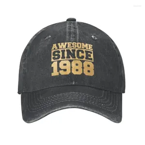 Caps de bola Custom Cotton Gold Awesome desde 1988 Baseball Cap Sun Protection Men Mulheres Ajustável Papai Hat Autumn