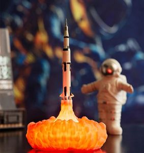 2021 Dropship 3D Impressão Led Night Light Space Shuttle Rocket Lamp Saturn V Lâmpadas iluminação de mesa para amantes do espaço USB Charging Switc4376301